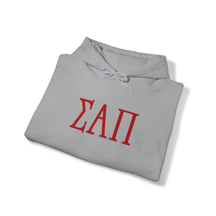 SIGMA ALPHA PI Elite Heavy Hooded Sweatshirt - Red Letters