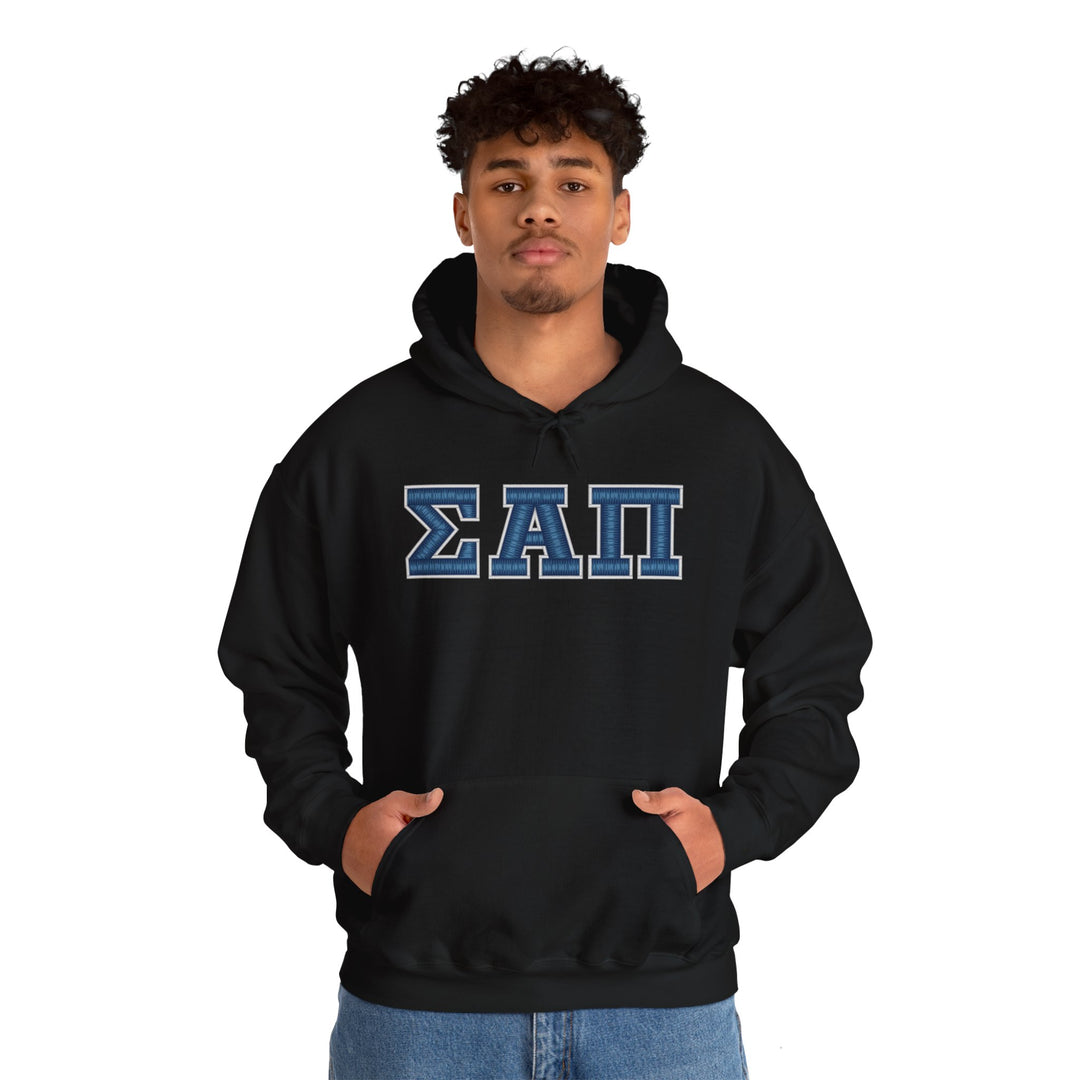 Sigma Alpha Pi Heavy Hooded Sweatshirt - Blue &