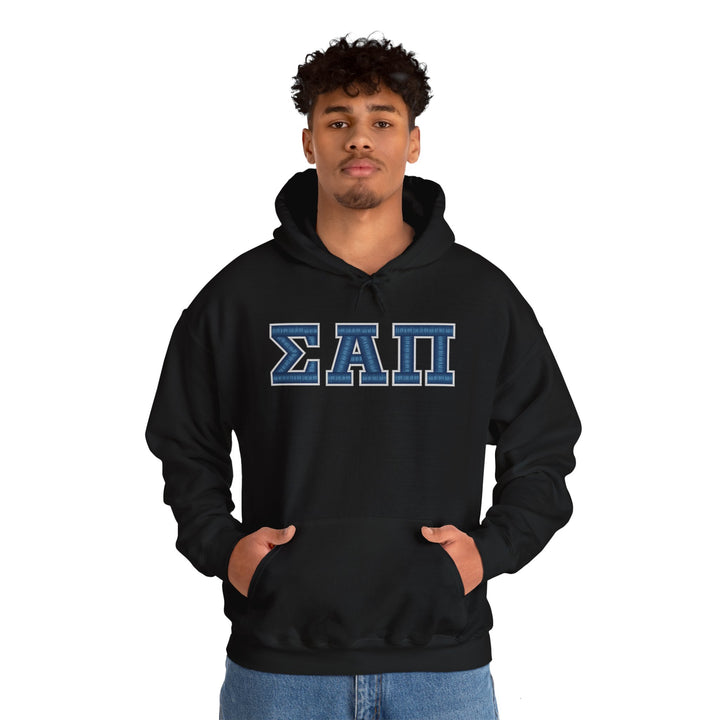Sigma Alpha Pi Heavy Hooded Sweatshirt - Blue &