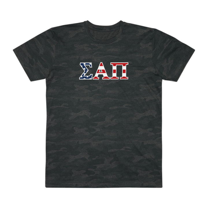 Sigma Alpha Pi T-Shirt - RWB on Black Camo