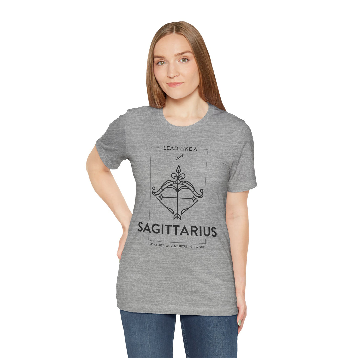 Lead Like a Sagittarius #1 - Black on Heather Colors