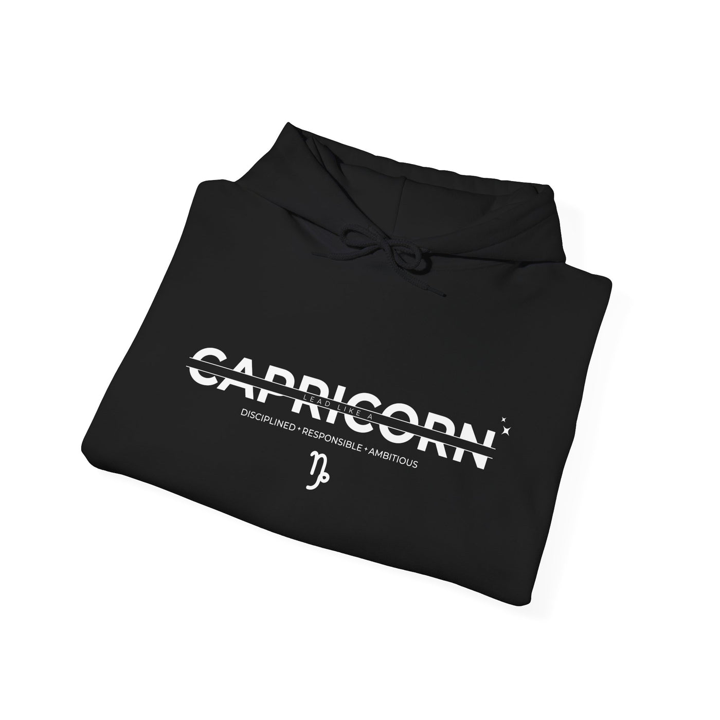 LEAD LIKE A Capricorn #3 - Heavy Hooded Sweatshirt - White/Black