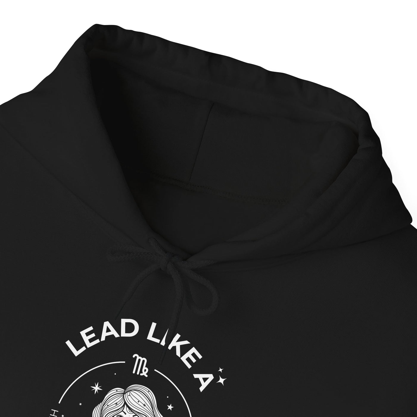 Lead Like A Virgo #2 - Heavy Hooded Sweatshirt - White/Black