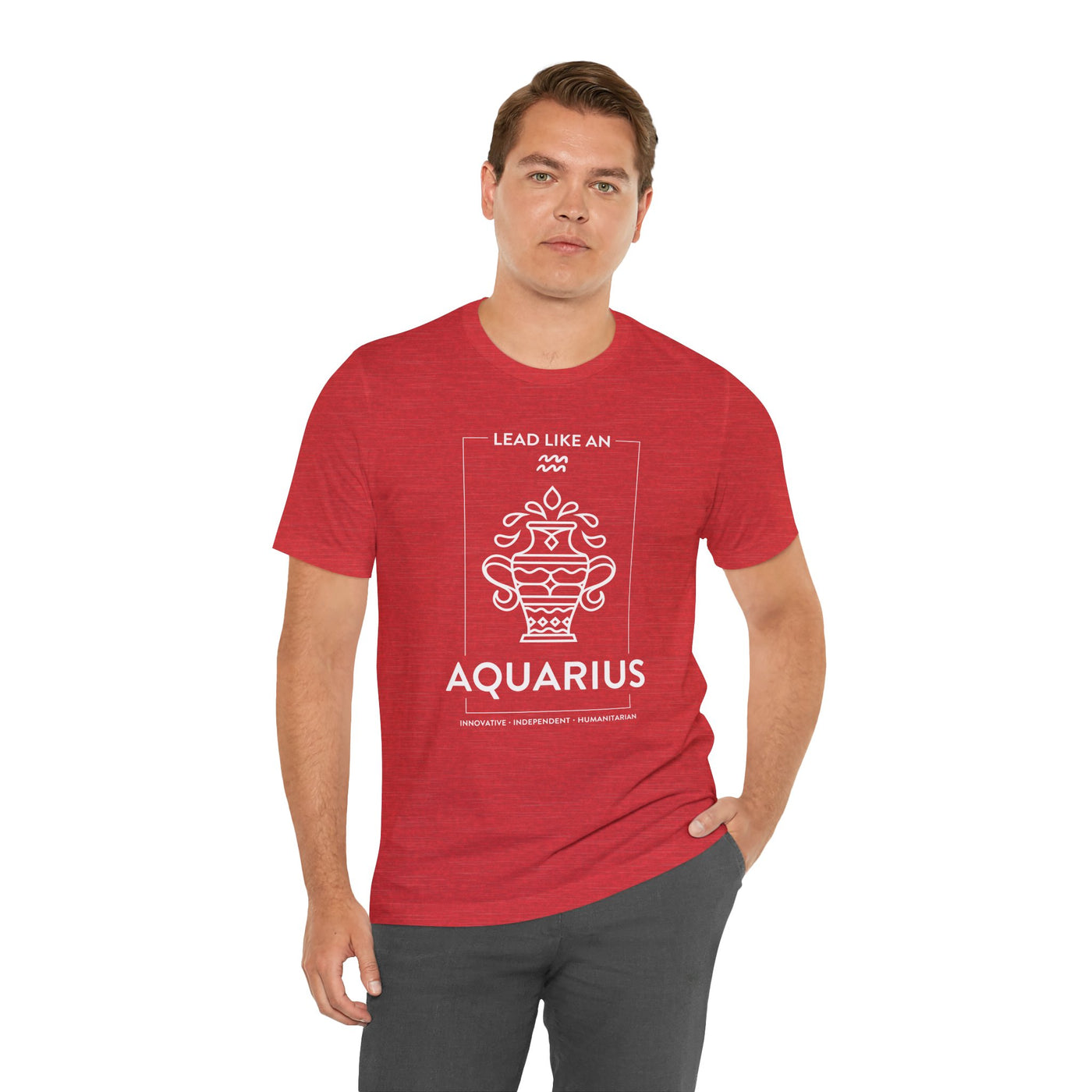 LEAD LIKE an Aquarius #1 - White on Heather Colors