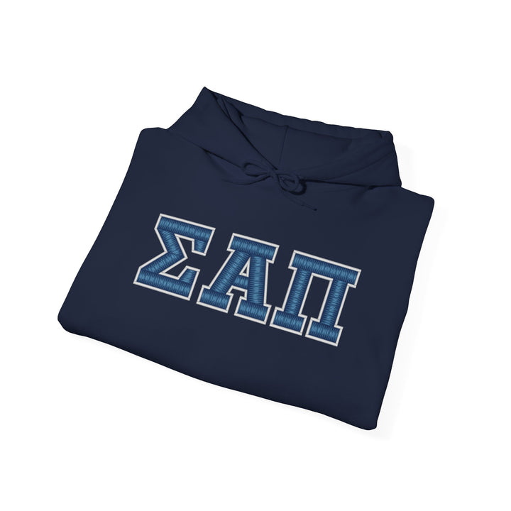 Sigma Alpha Pi Heavy Hooded Sweatshirt - Blue &