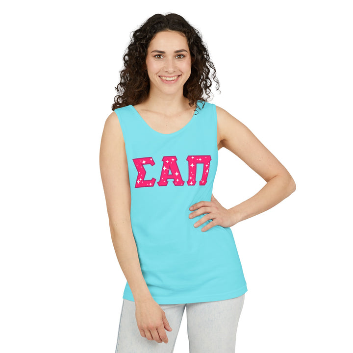 Sigma Alpha Pi Tank Top - Pink logo