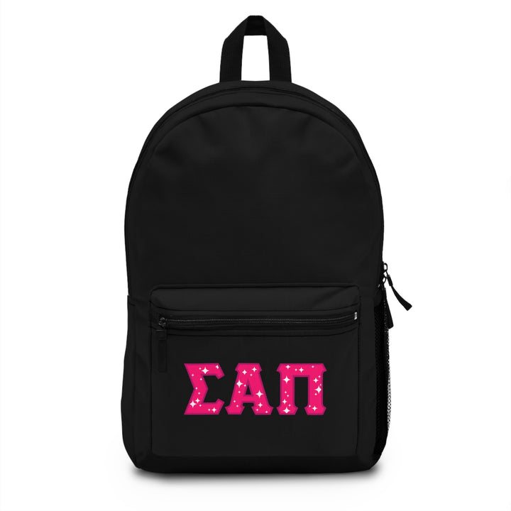 Sigma Alpha Pi Backpack - Pink on Black