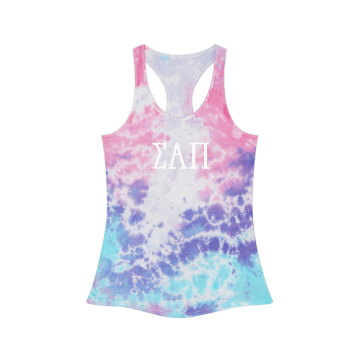 Sigma Alpha Pi Colorful Tie Dye Racerback Tank Top