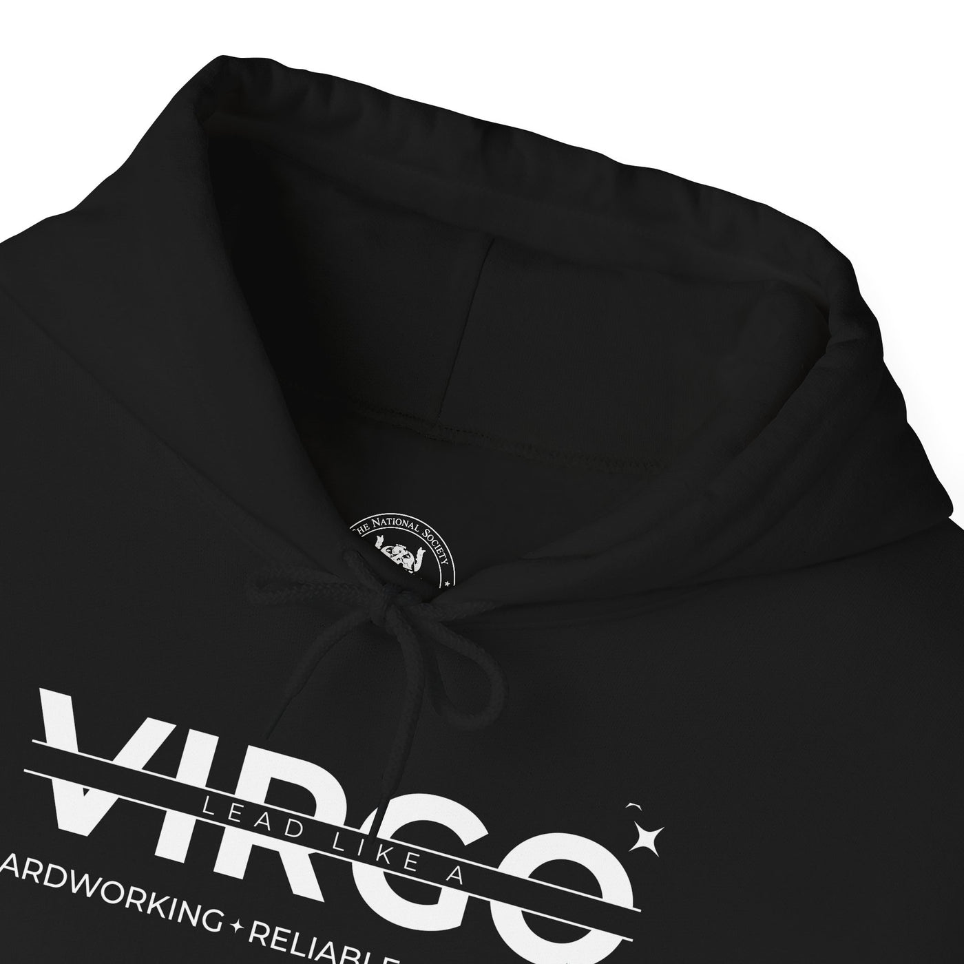 Lead Like A Virgo #3 - Heavy Hooded Sweatshirt - White/Black