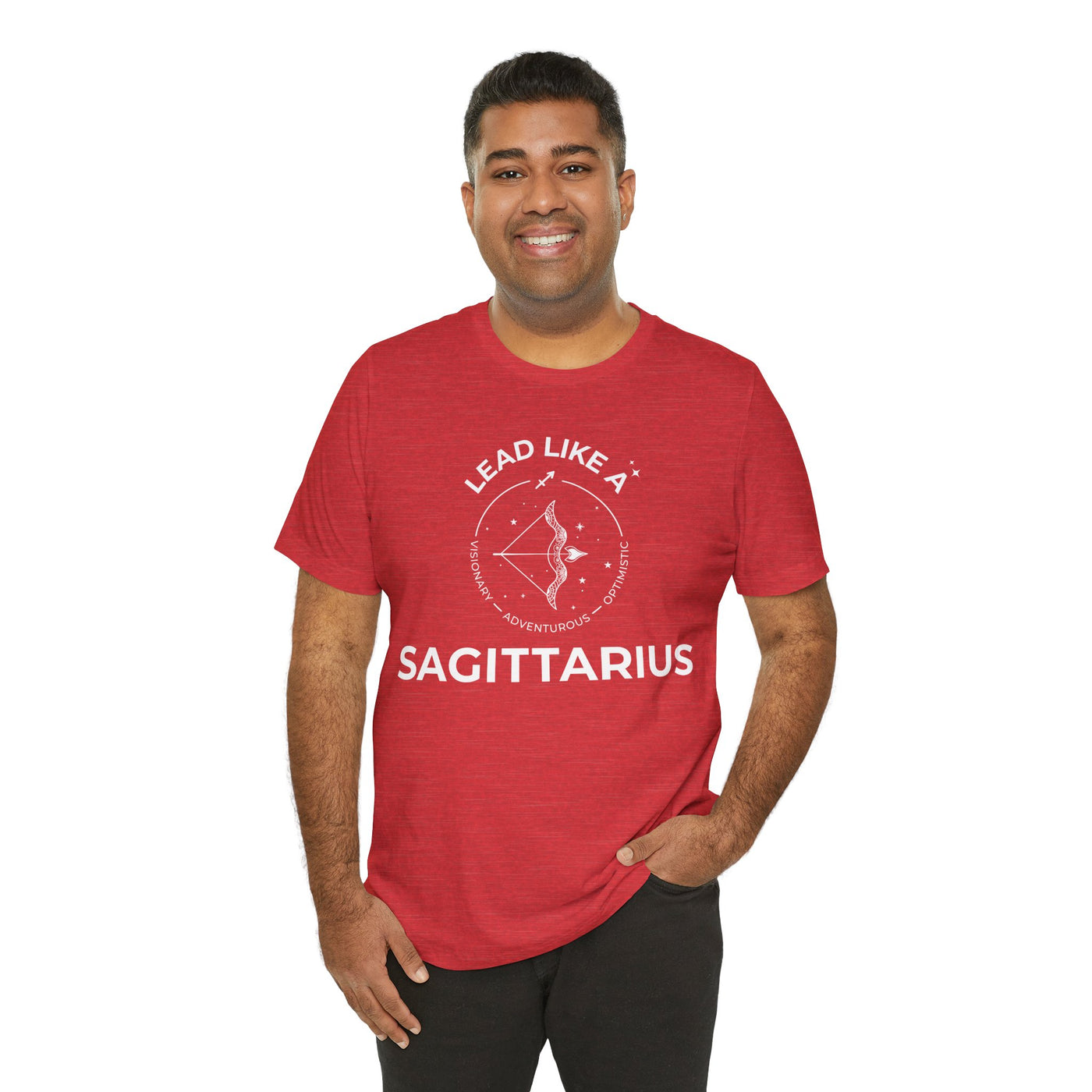 Lead Like a Sagittarius #2 - White on Heather Colors