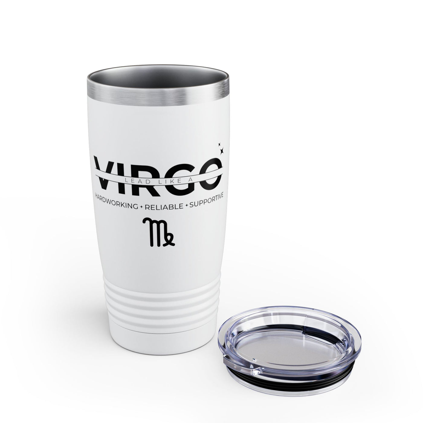 Lead Like a Virgo #3 - White Ringneck Tumbler, 20oz