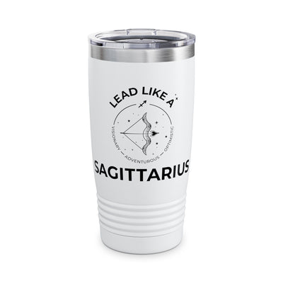 Lead Like a Sagittarius #2 - White Ringneck Tumbler, 20oz