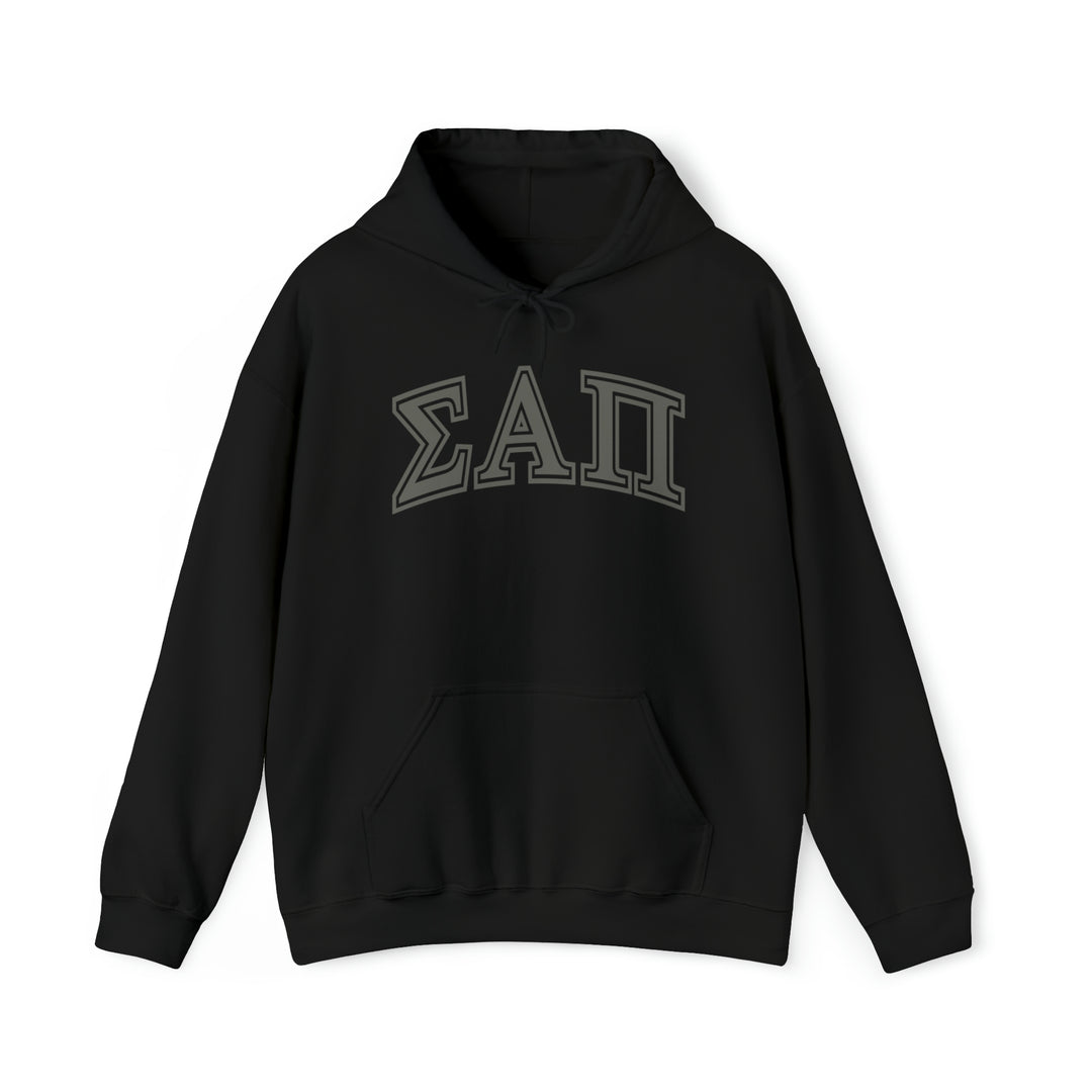 SIGMA ALPHA PI Heavy Hooded Sweatshirt Grey on Black – NSLS Shop