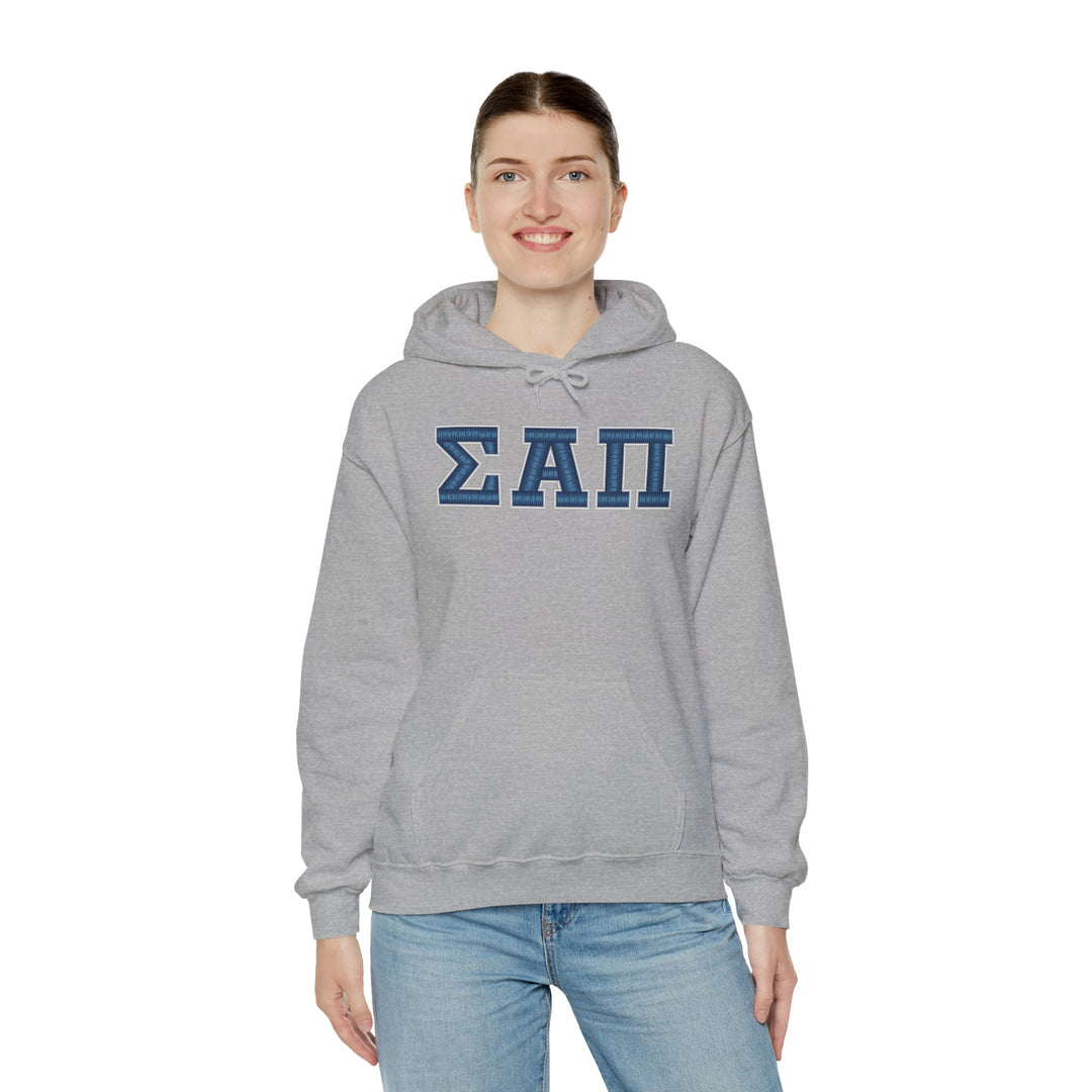 Sigma Alpha Pi Heavy Hooded Sweatshirt - Blue &