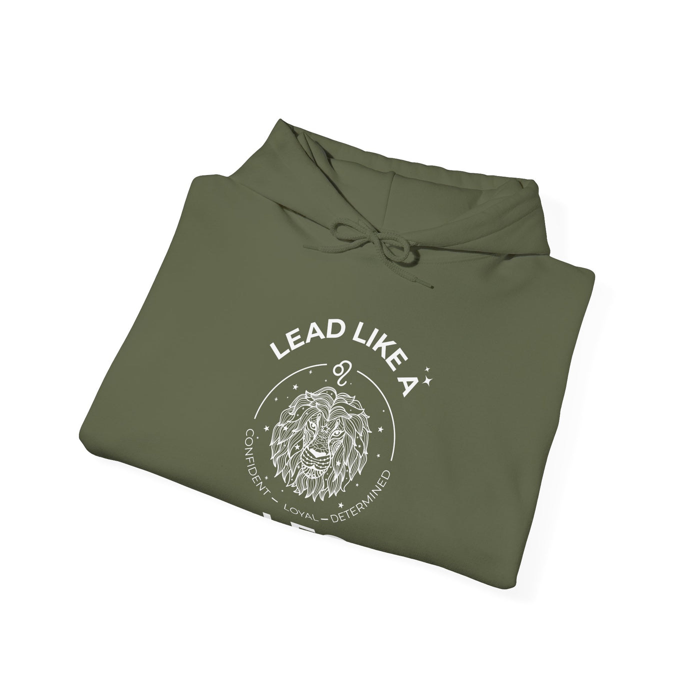 LEAD LIKE a Leo #2 - Heavy Hooded Sweatshirt - White/Black