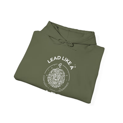 LEAD LIKE a Leo #2 - Heavy Hooded Sweatshirt - White/Black
