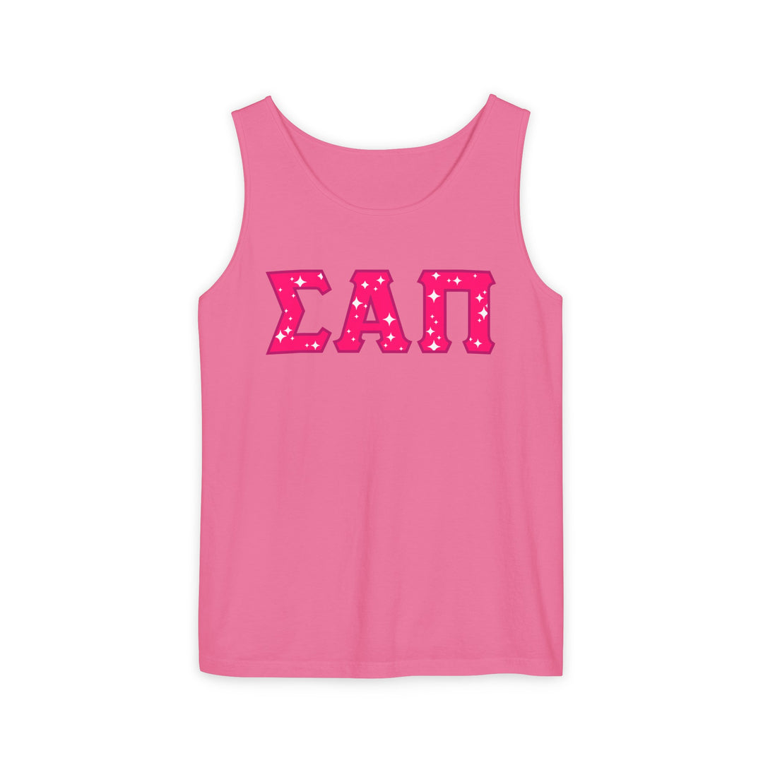 Sigma Alpha Pi Tank Top - Pink logo