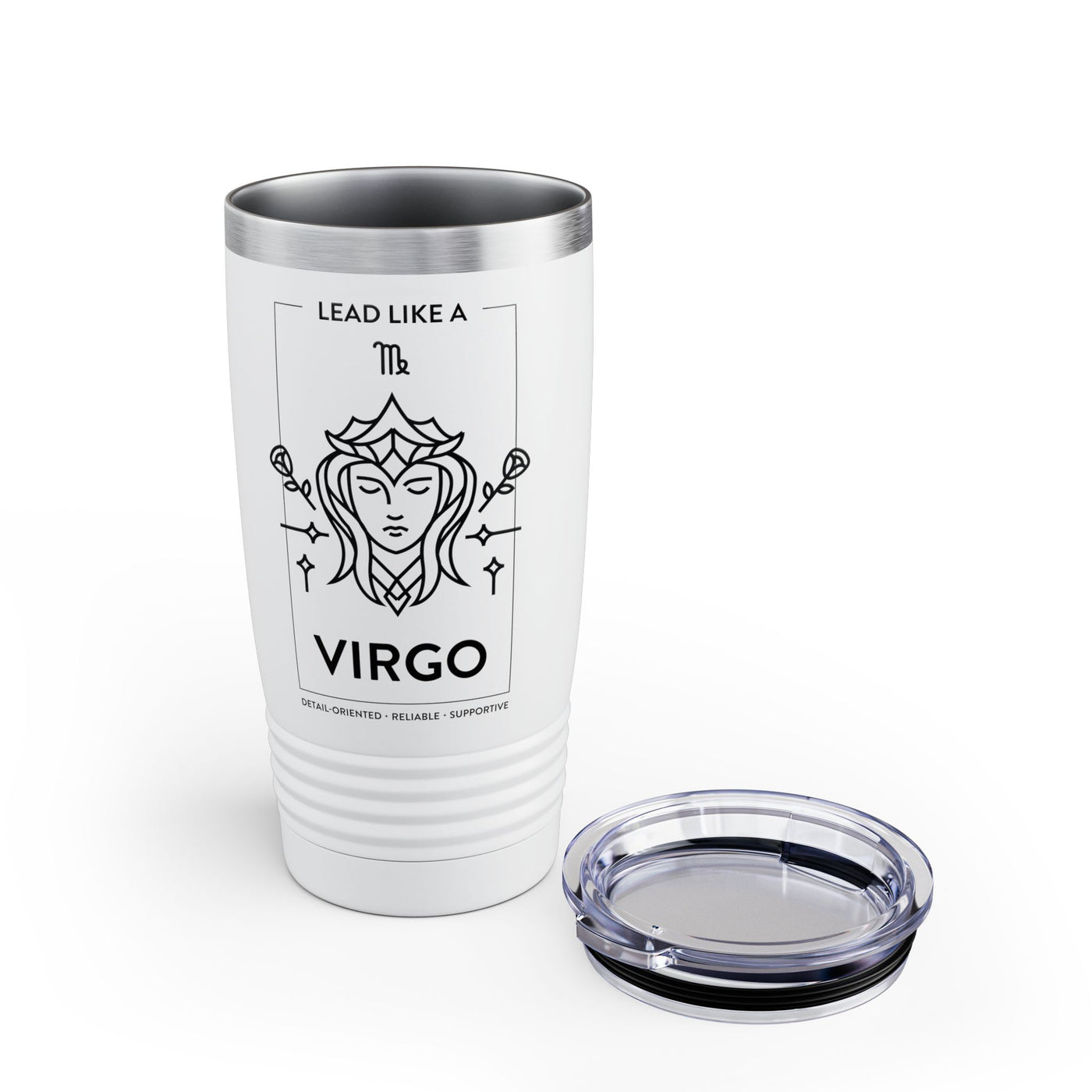 Lead Like a Virgo #1 - White Ringneck Tumbler, 20oz