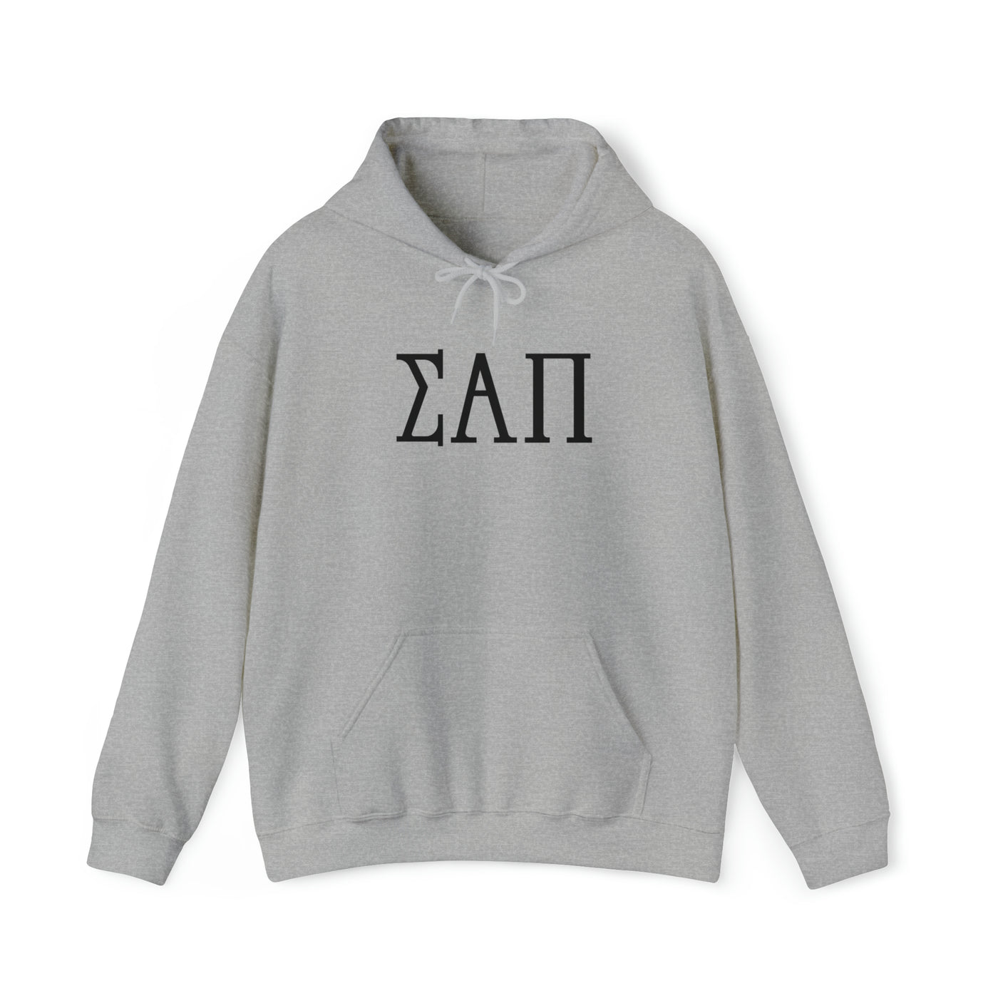 SIGMA ALPHA PI Elite Heavy Hooded Sweatshirt - Black Letters