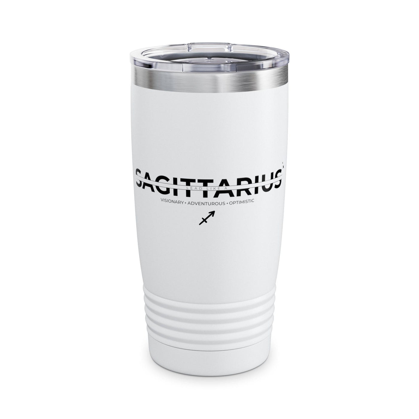 Lead Like a Sagittarius #3 - White Ringneck Tumbler, 20oz