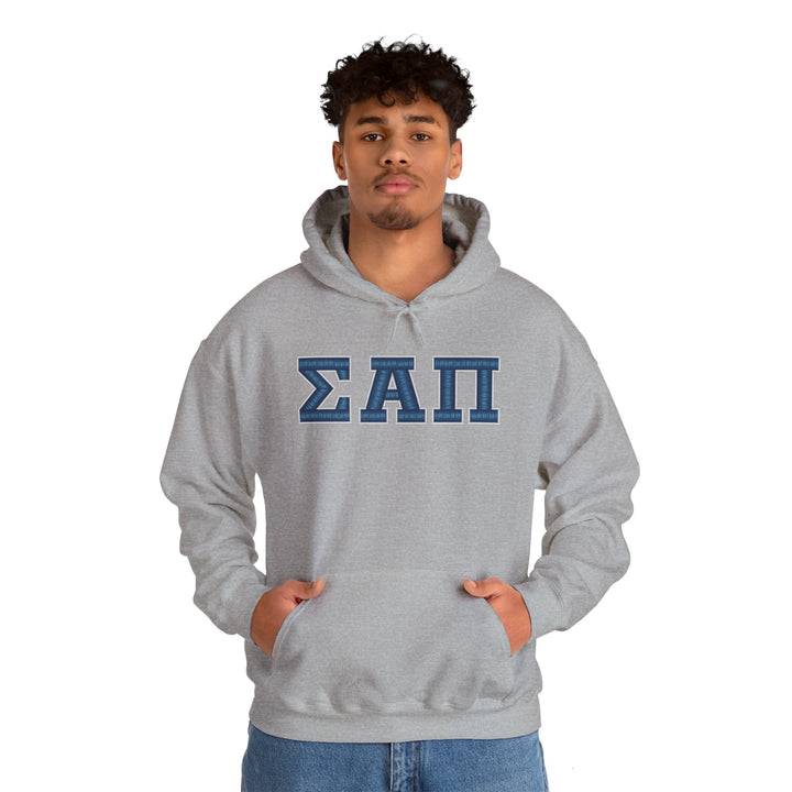 Sigma Alpha Pi Heavy Hooded Sweatshirt - Blue &