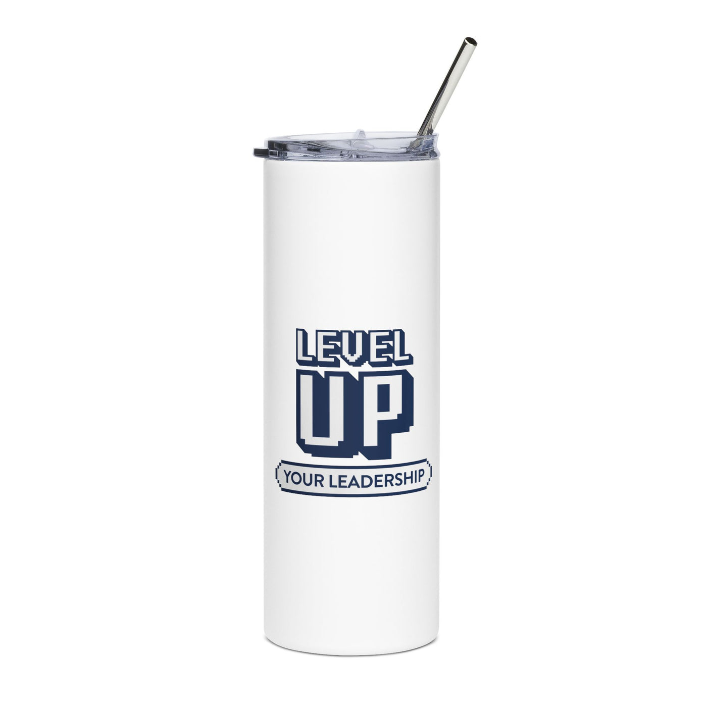 Level Up Your Leadership - Stainless Steel Tumbler with Straw - 20 oz
