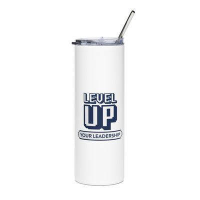 Level Up Your Leadership - Stainless Steel Tumbler with Straw - 20 oz