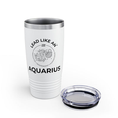 LEAD LIKE an Aquarius #2 - White Ringneck Tumbler, 20oz