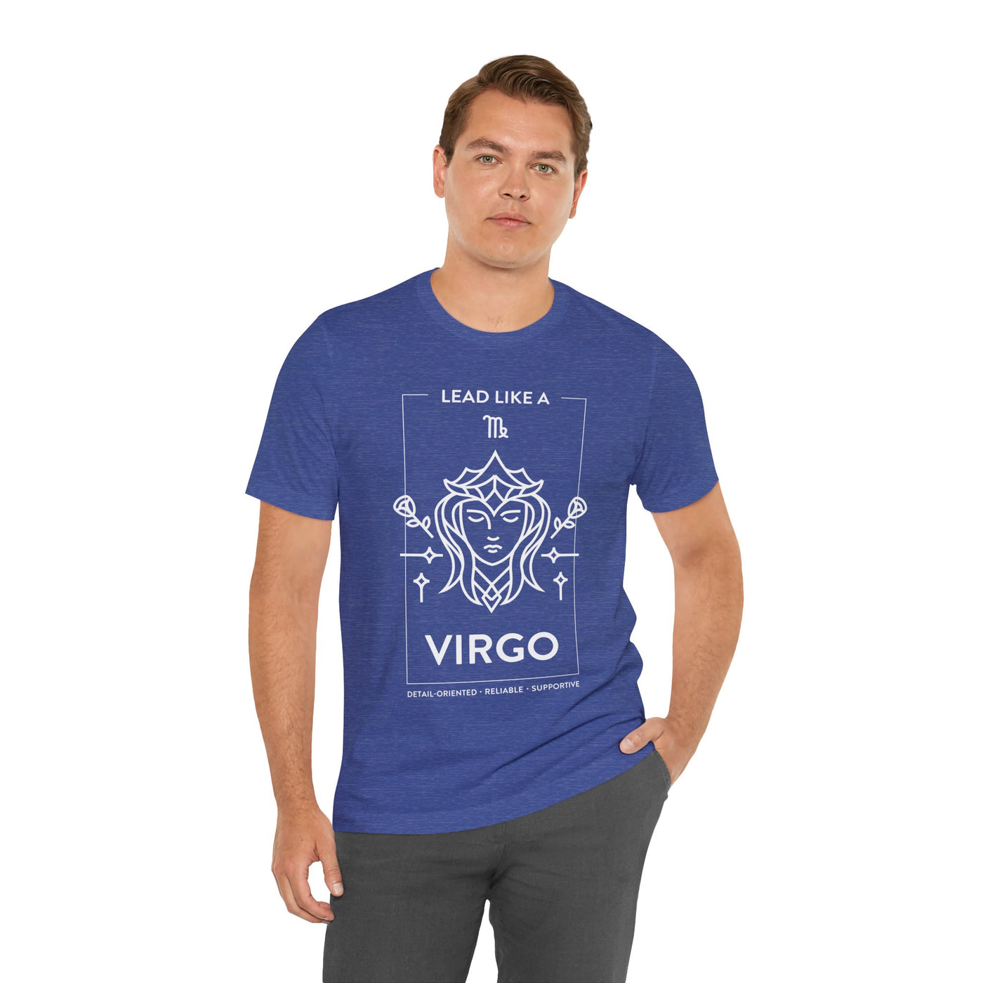 Lead Like a Virgo #1 - White on Heather Colors