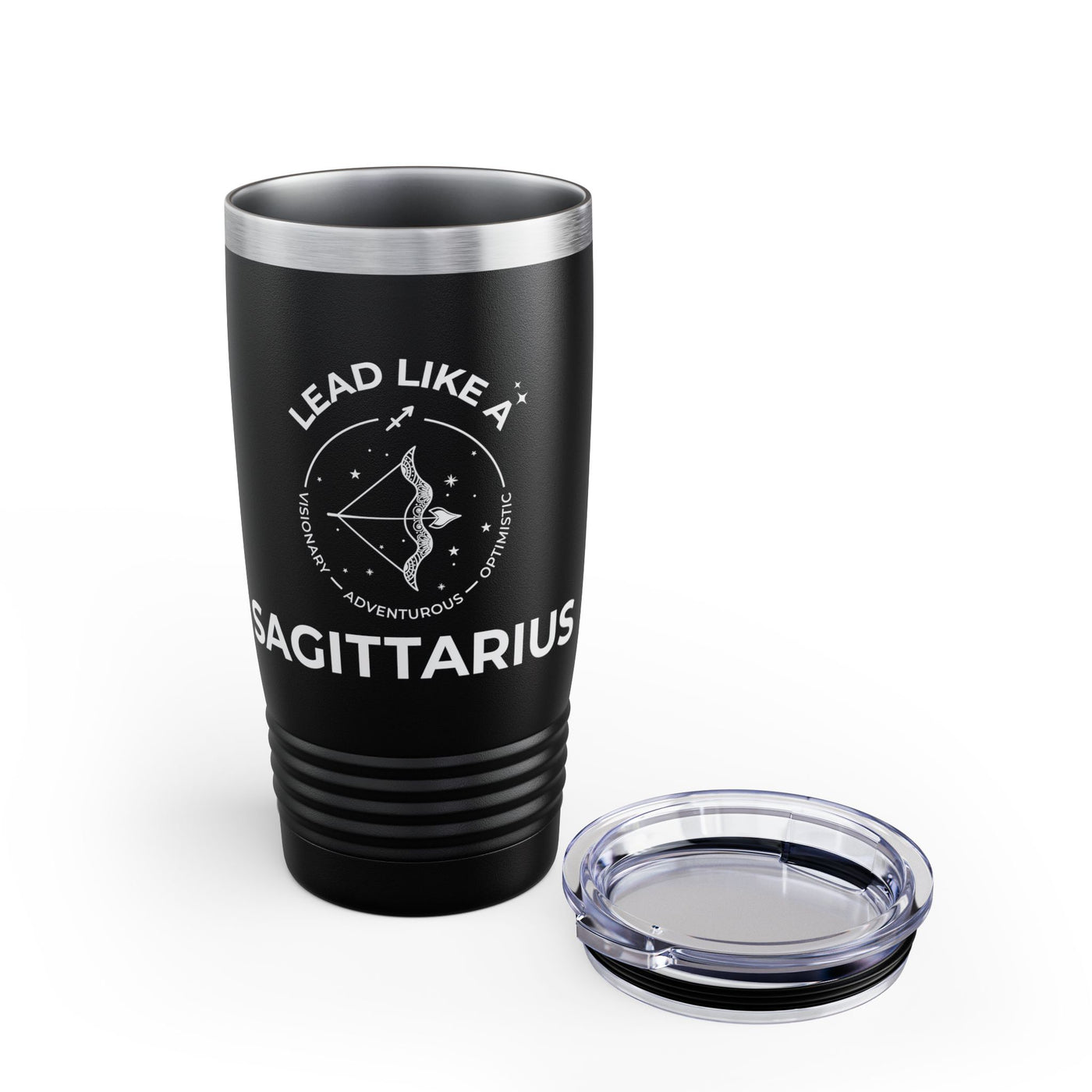 Lead Like a Sagittarius #2 - Black Ringneck Tumbler, 20oz