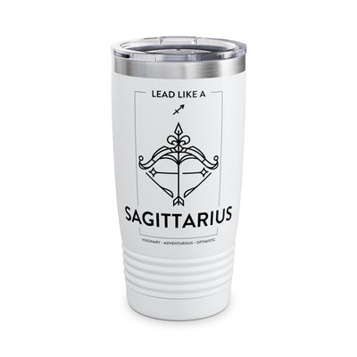 Lead Like a Sagittarius #1 - White Ringneck Tumbler, 20oz