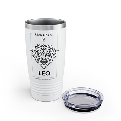 Lead Like a Leo #1 - White Ringneck Tumbler, 20oz