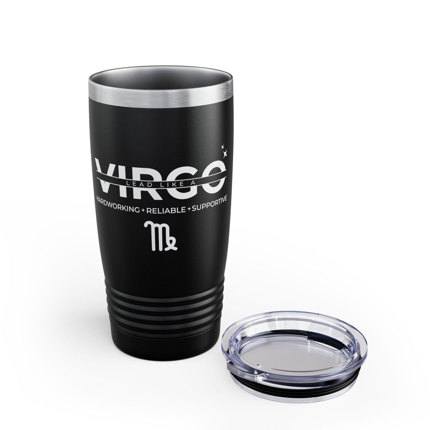 Lead Like a Virgo #3 - Black Ringneck Tumbler, 20oz