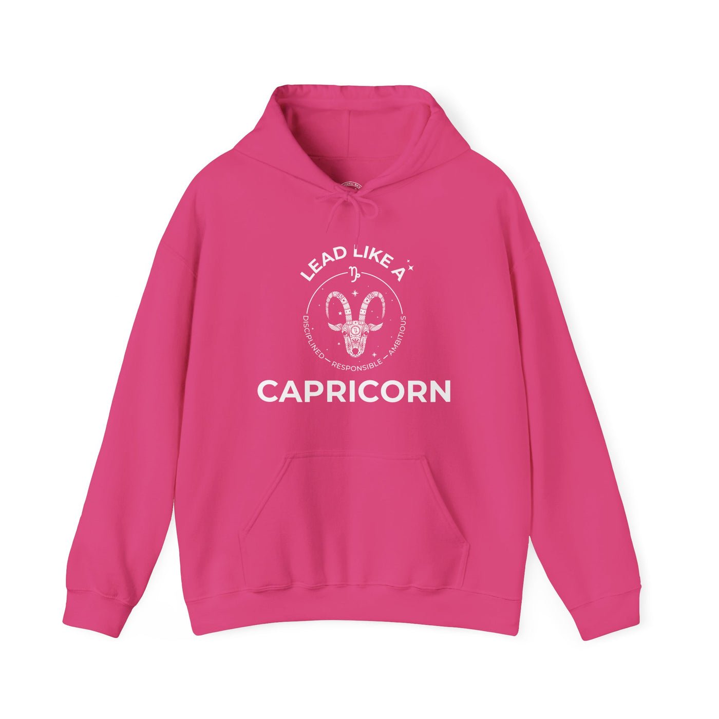 LEAD LIKE A Capricorn #2 - Heavy Hooded Sweatshirt - White/Black