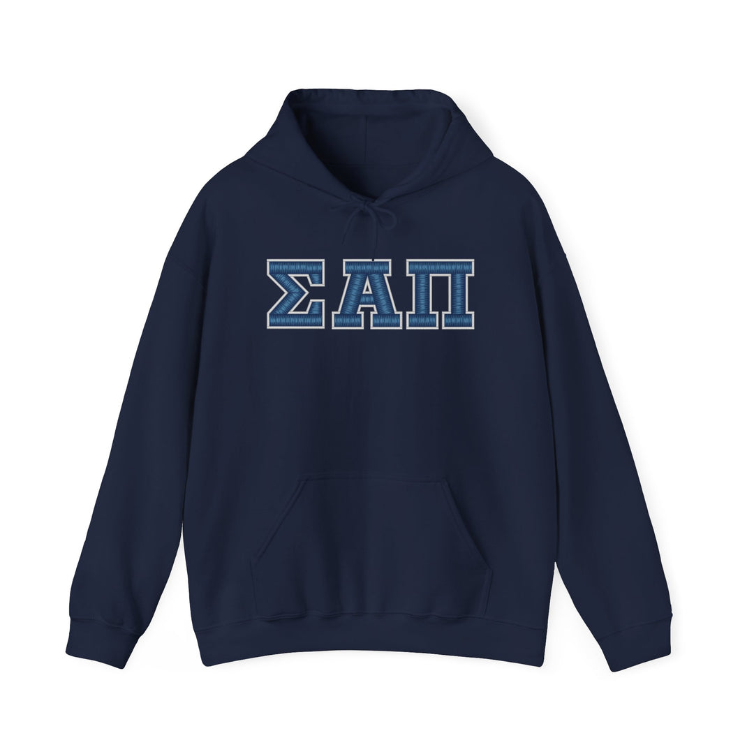 Sigma Alpha Pi Heavy Hooded Sweatshirt - Blue &