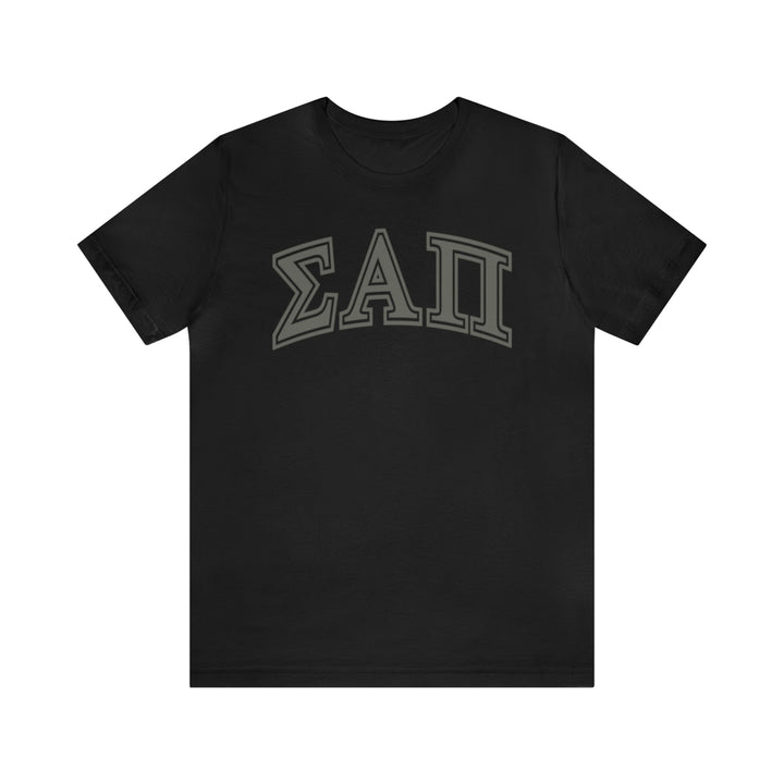 Sigma Alpha Pi Tee - Grey on Black