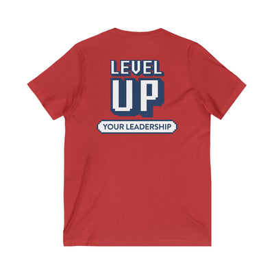 Level Up Your Leadership - Unisex V-Neck Tee