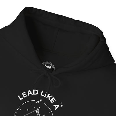 LEAD LIKE A SAGITTARIUS #2 - Heavy Hooded Sweatshirt - White/Black