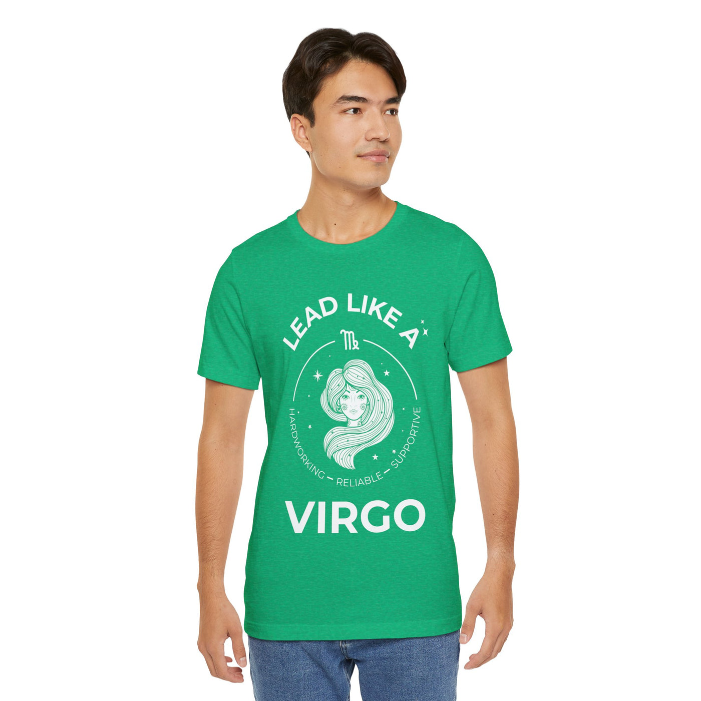 Lead Like a Virgo #2 - White on Heather Colors