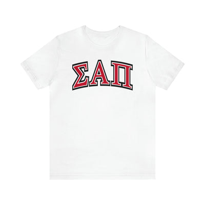 SIGMA ALPHA PI TEE - RED ON WHITE
