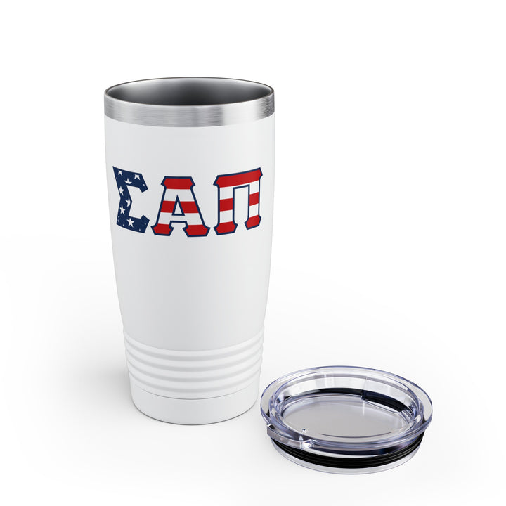 Sigma Alpha Pi - Ringneck Tumbler, 20oz - RWB/White
