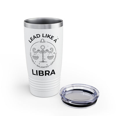 Lead Like a Libra #2 - White Ringneck Tumbler, 20oz