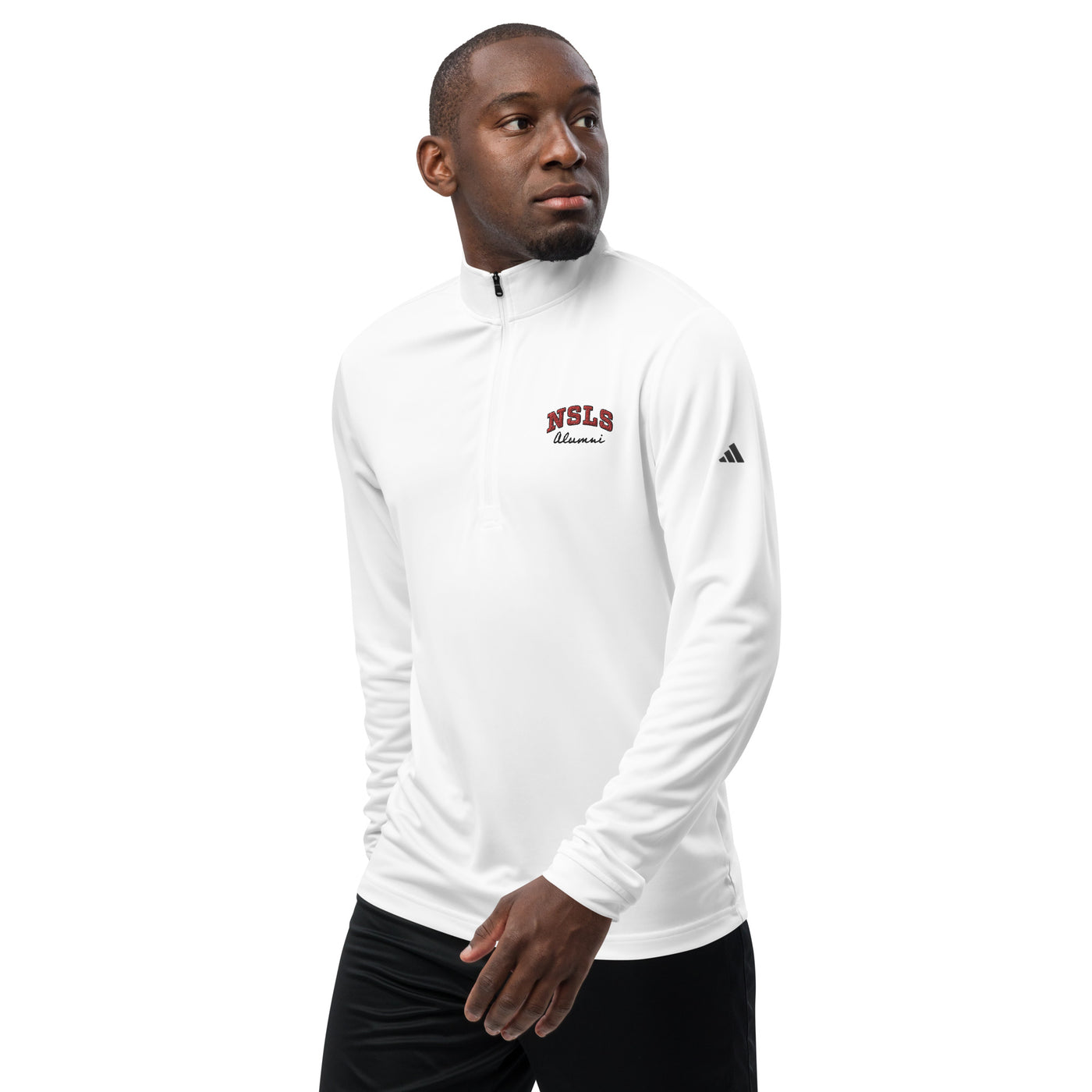 NSLS Alumni Adidas Quarter zip white pullover