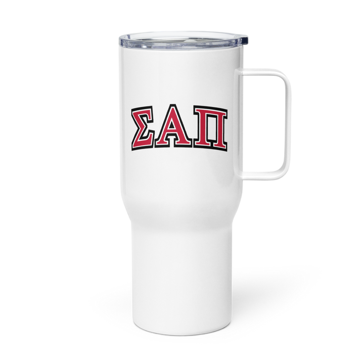 Sigma Alpha Pi TRAVEL MUG WITH HANDLE, 25 OZ