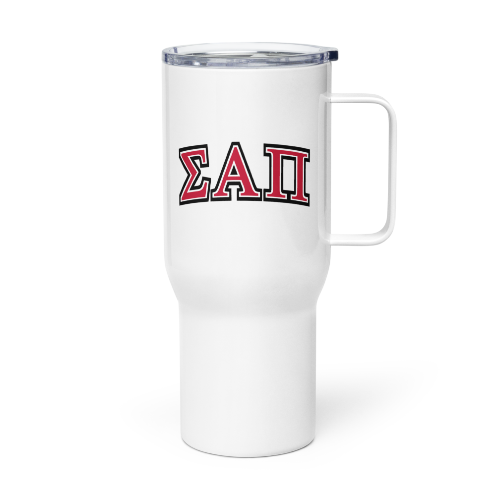 Sigma Alpha Pi TRAVEL MUG WITH HANDLE, 25 OZ