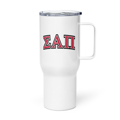 Sigma Alpha Pi TRAVEL MUG WITH HANDLE, 25 OZ