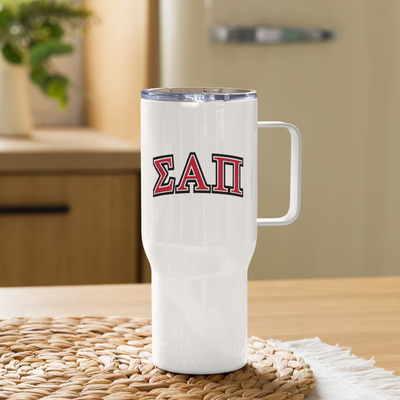 Sigma Alpha Pi TRAVEL MUG WITH HANDLE, 25 OZ