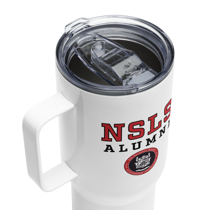 NSLS Alumni travel mug with handle, 25 oz - red/black