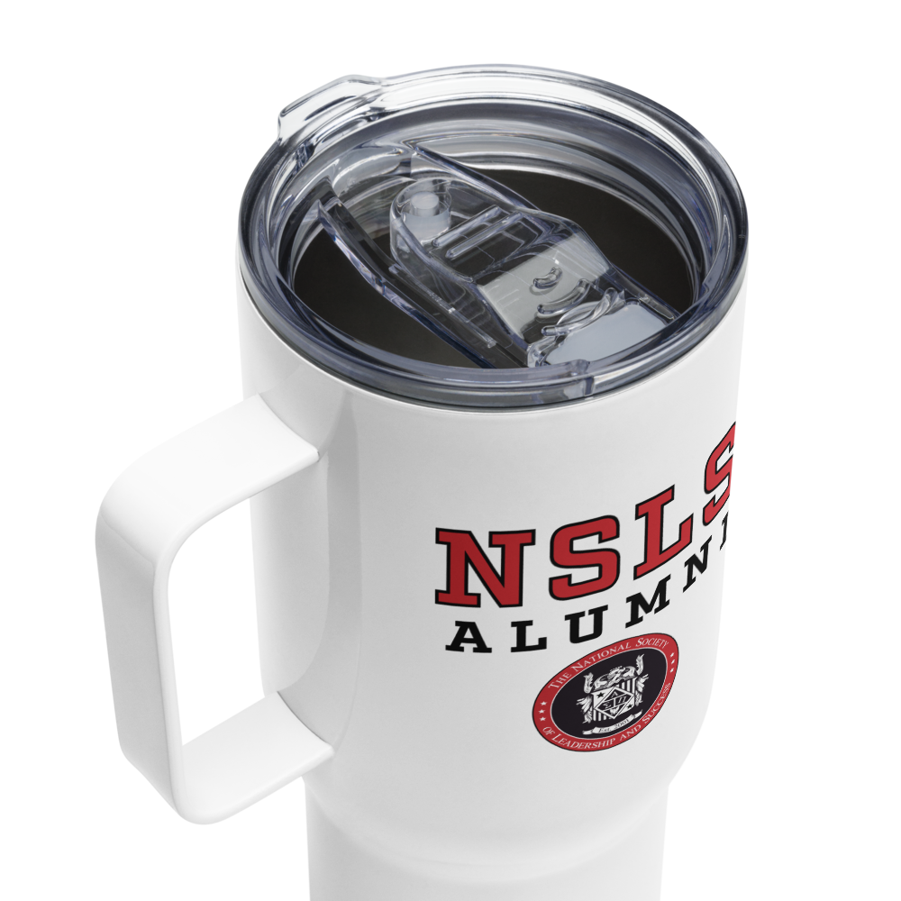 NSLS Alumni travel mug with handle, 25 oz - red/black