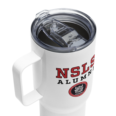 NSLS Alumni travel mug with handle, 25 oz - red/black